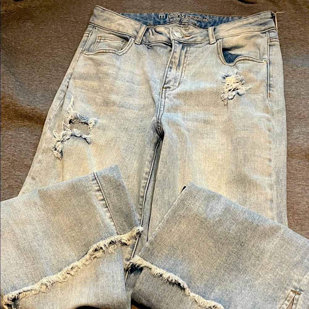 Maurice’s super high rise Distressed Light Blue Jeans